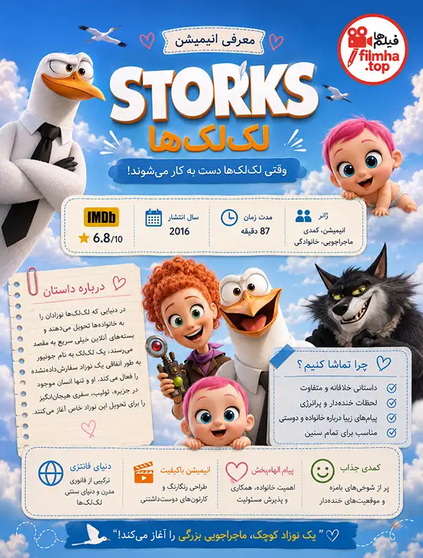دانلود انیمیشن Storks دوبله فارسی | لکلکها